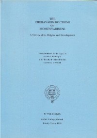 Image of The Theravadin Doctrine of Momentariness : A Survey of its Origins and Development