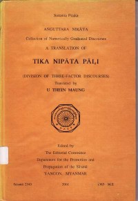 Image of Suttanta Pitaka ( Anguttara Nikaya ; Tika Nipata Pali )
