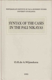 Image of Syntax of the Cases in the Pali Nikayas